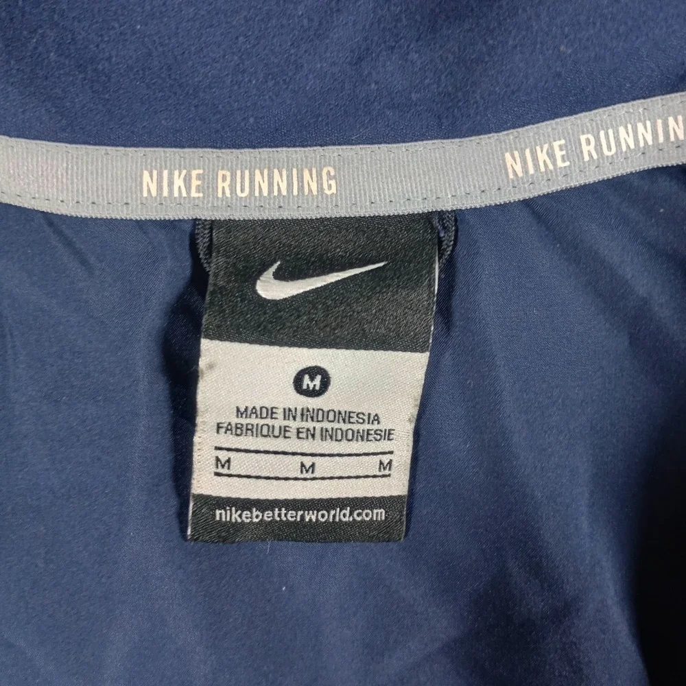 Nike Essential Running Jacket Mens Medium Navy Blue Full Zip 728249-419 Gorpcore